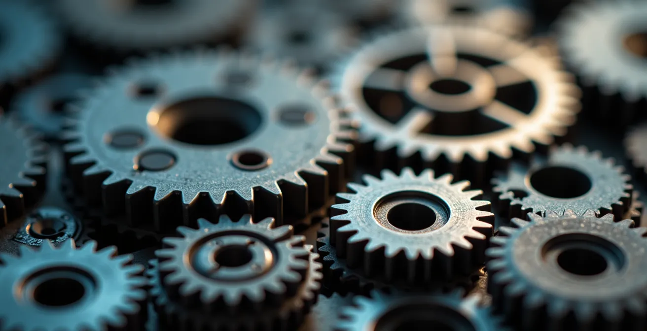 Vue aérienne symbolique des zones industrielles du Québec interconnectées