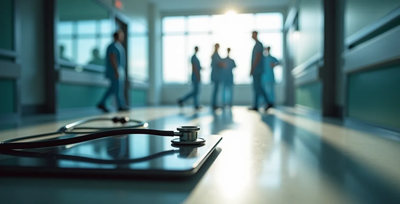 Équipe de santé multidisciplinaire dans un environnement hospitalier moderne au Québec